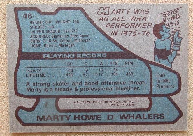 НХЛ Марти Хоу Хартфорд Уэйлерс № 46 1