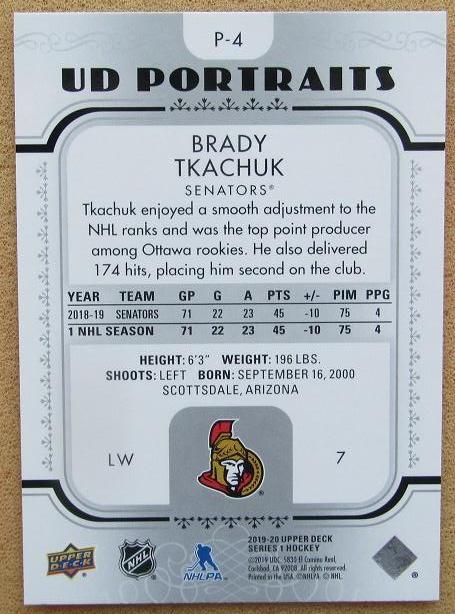 НХЛ Брэди Ткачук Оттава Сенаторз № P - 4 1