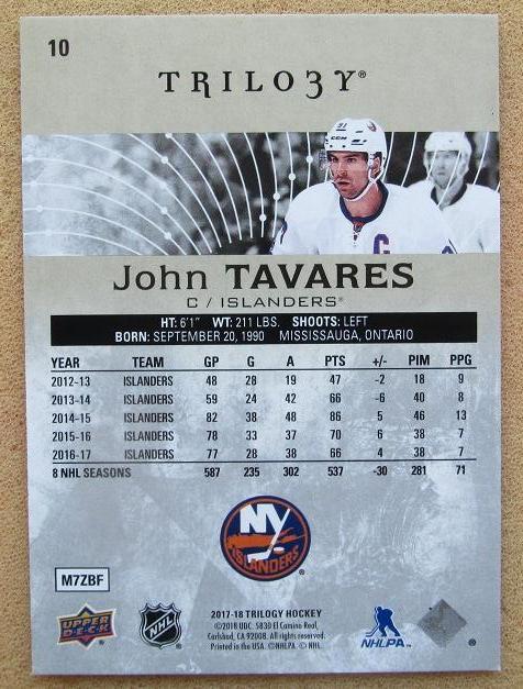 НХЛ Джон Таварес Нью-Йорк Айлендерс № 10 1