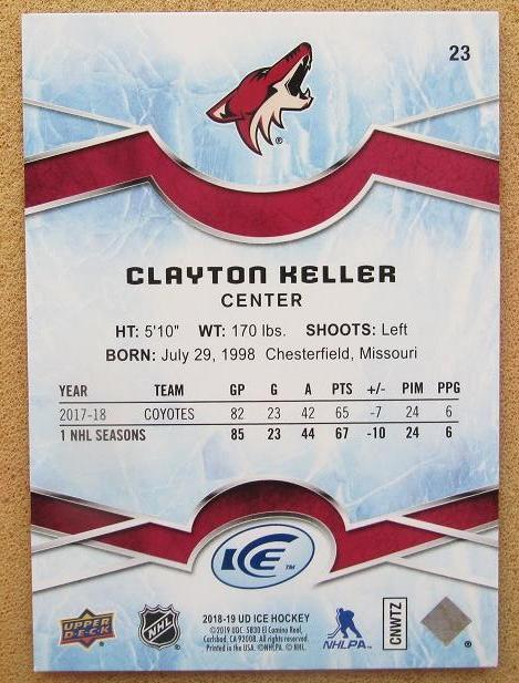 НХЛ Клейтон Келлер Аризона Койотис № 23 1