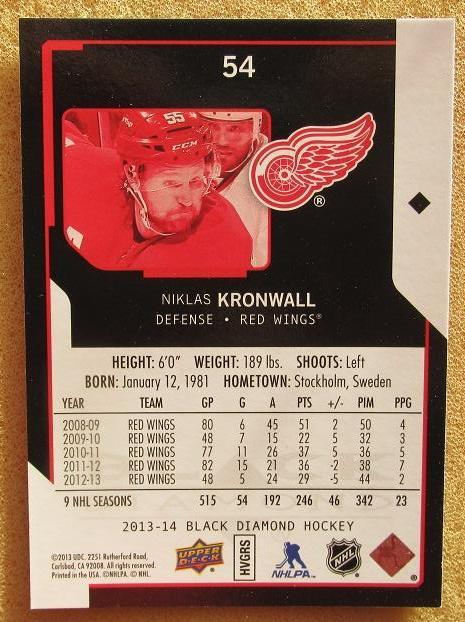 НХЛ Никлас Крунвалль Детройт Ред Уингз № 54 1