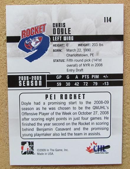 НХЛ Крис Дойл Пей Рокет № 114 1