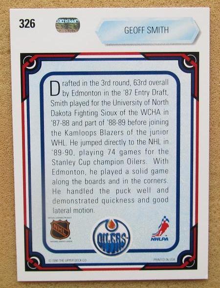 НХЛ Джефф Смит Эдмонтон Ойлерз № 326 1