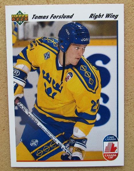 НХЛ Томас Форслунд Швеция Кубок Канады 1992 № 27