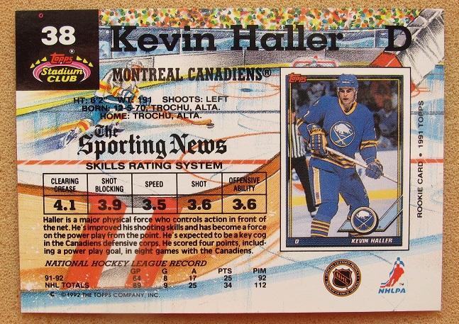 НХЛ Кевин Галлер Монреаль Канадиенс № 38 1