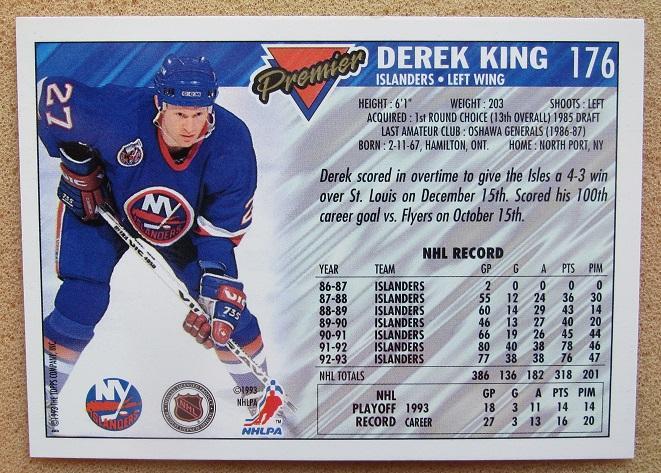 НХЛ Дерек Кинг Нью-Йорк Айлендерс № 176 1