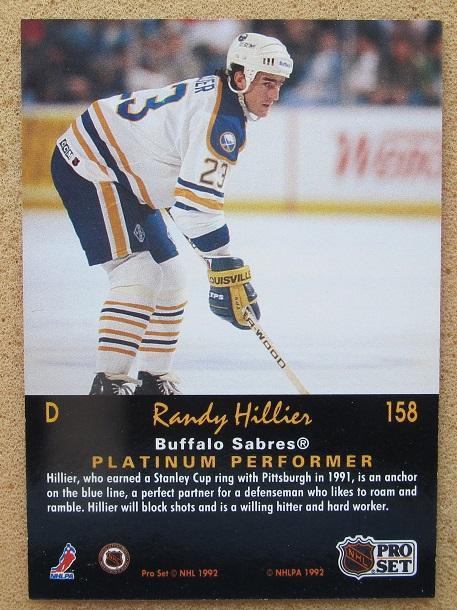 НХЛ Рэнди Хиллиер Баффало Сейбрз № 158 1