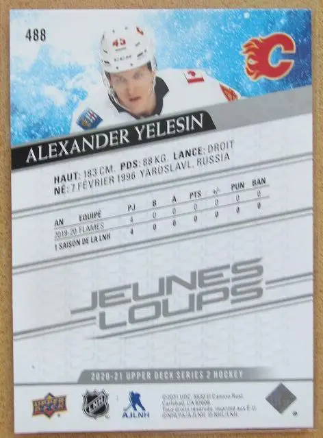 НХЛ Александр Елесин Калгари Флэймз Локомотив Ярославль Рязань Хабаровск № 488 1