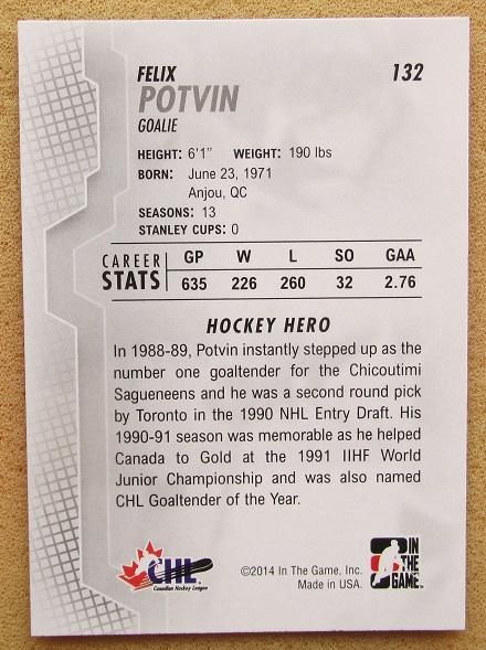 НХЛ Феликс Потвин Торонто Мэйпл Лифс № 132 1