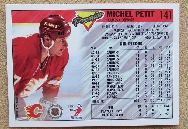 НХЛ Мишель Пети Калгари Флэймз № 141 1