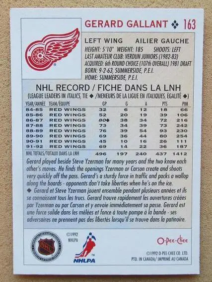 НХЛ Жерар Галлан Детройт Ред Уингз Шанхай Дрэгонс № 163 1