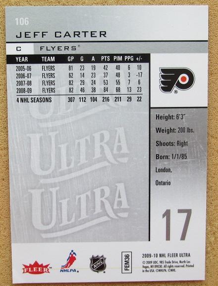 НХЛ Джефф Картер Филадельфия Флайерз № 106 1