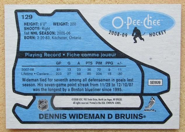 НХЛ Денис Видеман Бостон Брюинз № 129 1