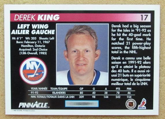 НХЛ Дерек Кинг Нью-Йорк Айлендерс № 17 1