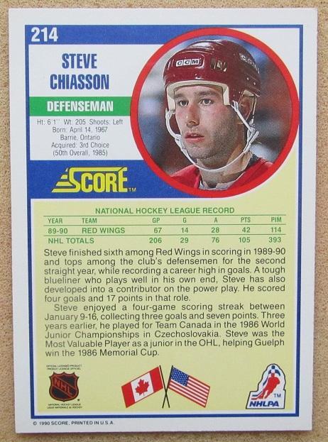НХЛ Стив Чейссон Детройт Ред Уингз № 214 1