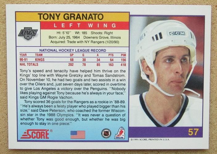 НХЛ Тони Гранато Лос-Анжелес Кингз № 57 am 1