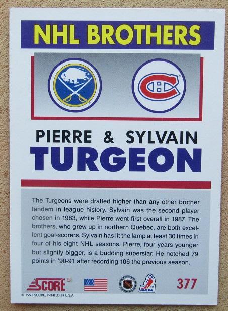 НХЛ Пьер и Сильвен Тарджон Баффало Сейбрз Монреаль Канадиенс № 377 am 1