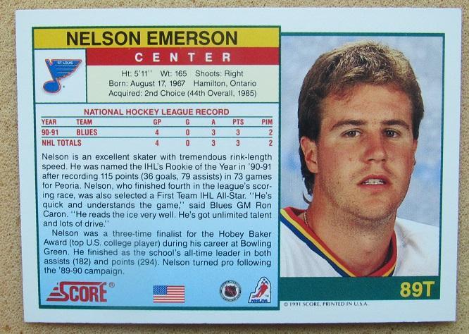 НХЛ Нельсон Эмерсон Сент-Луис Блюз № 89 T am 1