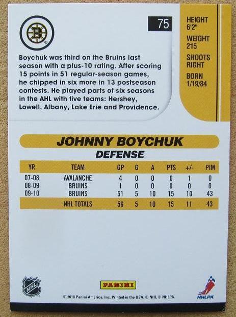 НХЛ Джонни Бойчак Бостон Брюинз № 75 1