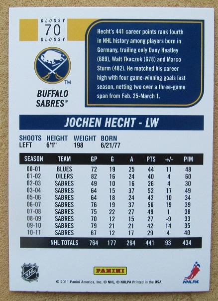 НХЛ Йохен Хехт Баффало Сейбрз № 70 1