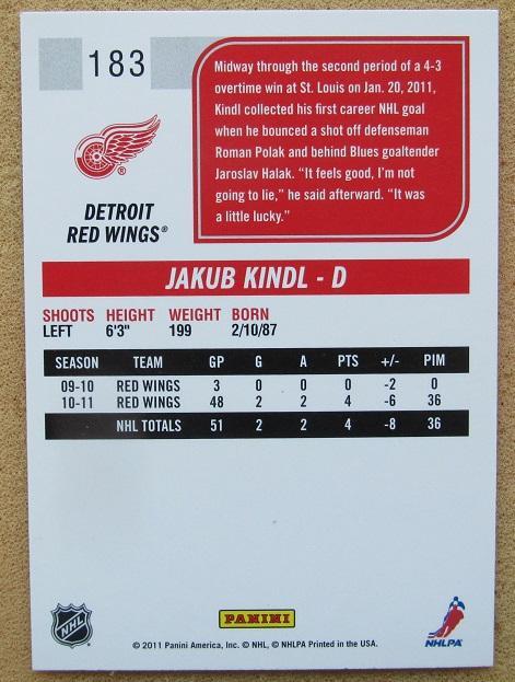 НХЛ Якуб Киндл Детройт Ред Уингз № 183 1