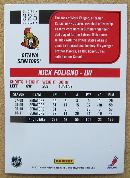НХЛ Ник Фолиньо Оттава Сенаторз № 325 1