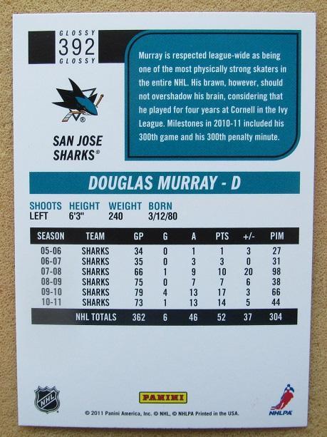 НХЛ Дуглас Мюррей Сан-Хосе Шаркс № 392 1