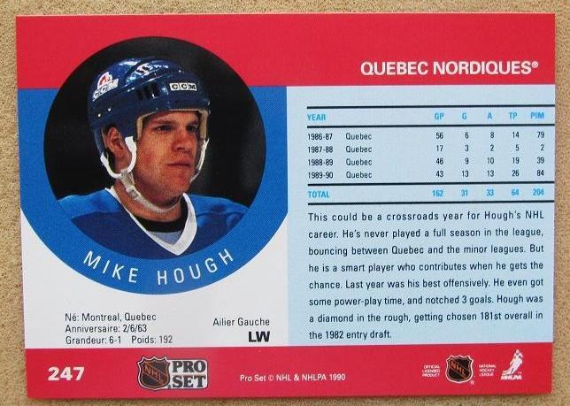НХЛ Майк Хаф Квебек Нордикс № 247 1