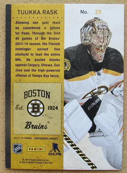 НХЛ Туука Раск Бостон Брюинз № 29 1