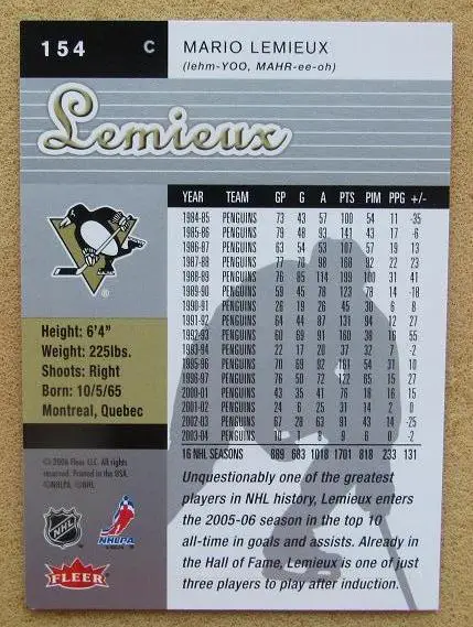 НХЛ Марио Лемье Питтсбург Пингвинз № 154 1