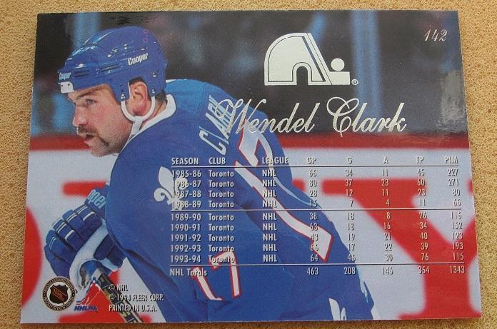 НХЛ Вендель Кларк Квебек Нордикс № 142 1