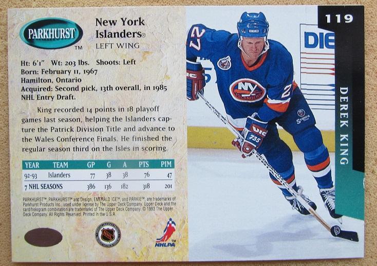 НХЛ Дерек Кинг Нью-Йорк Айлендерс № 119 1