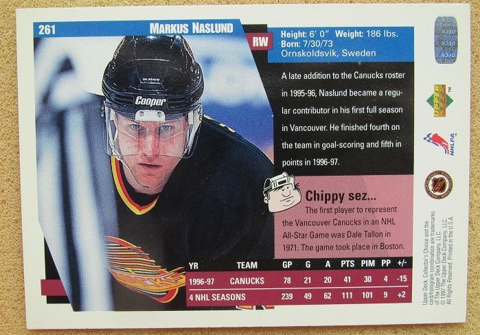 НХЛ Маркус Неслунд Ванкувер Кэнакс № 261 1