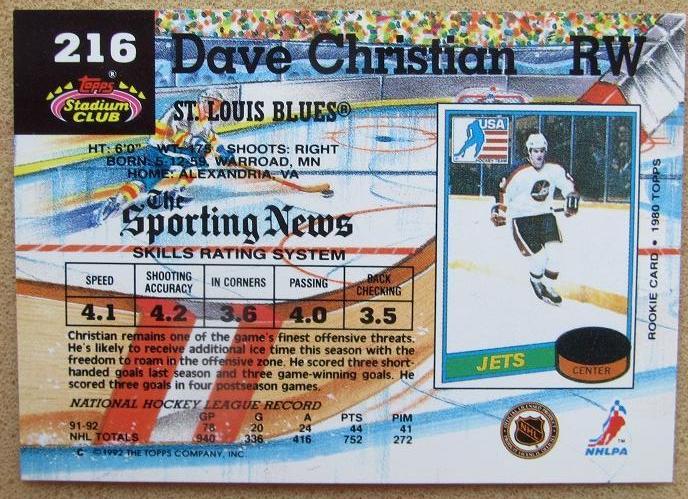 НХЛ Давид Кристиан Сент-Луис Блюз № 216 1