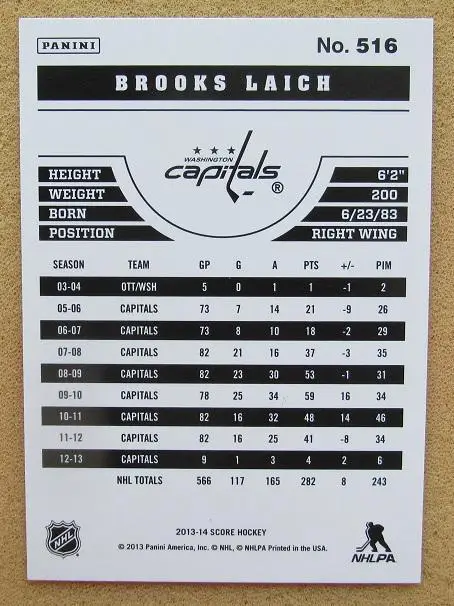 НХЛ Брукс Лайк Вашингтон Кэпиталз № 516 1