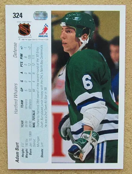 НХЛ Адам Барт Хартфорд Уэйлерз № 324 1