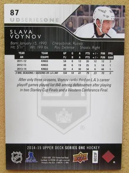 НХЛ Слава Войнов Лос-Анжелес Кингз Челябинск СКА Санкт-Петербург № 87 1