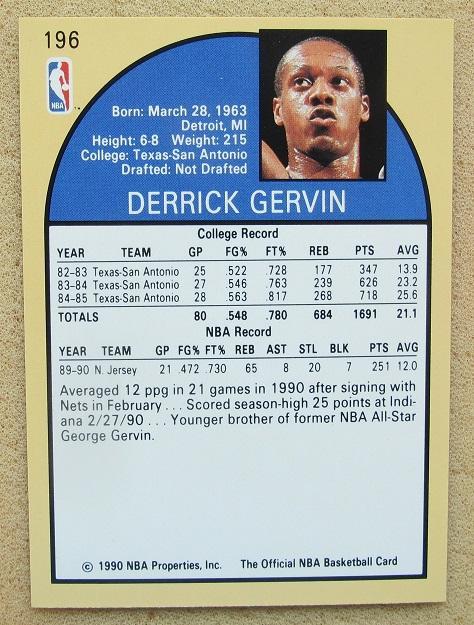 баскетбол НБА Деррик Гервин Нью-Джерси Нетс № 196 1