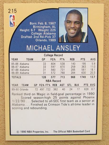 баскетбол НБА Майкл Анслей Орландо Мэджик № 215 1