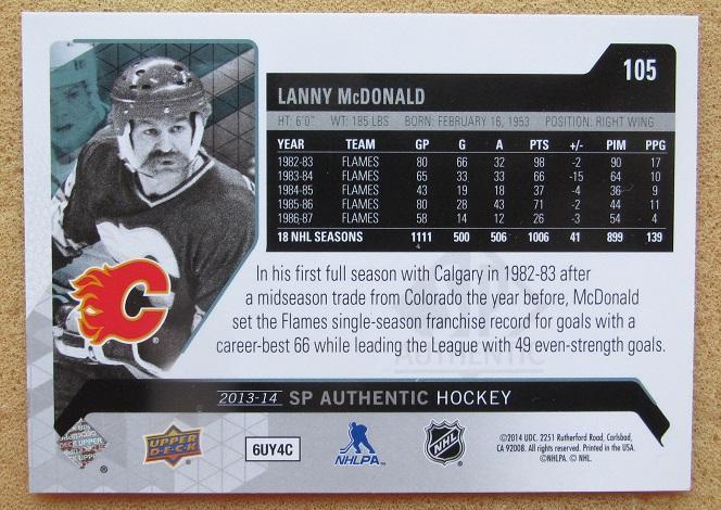 НХЛ Лэнни Макдональд Калгари Флэймз № 105 1