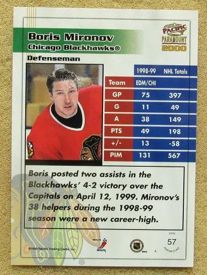 НХЛ Борис Миронов Чикаго Блэкхокс ЦСКА Москва МВО Витязь Подольск Крылья № 57 1