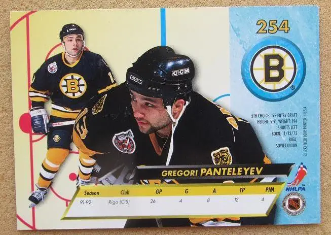НХЛ Григорий Пантелеев Бостон Брюинз Рига Ярославль Дмитров № 254 1