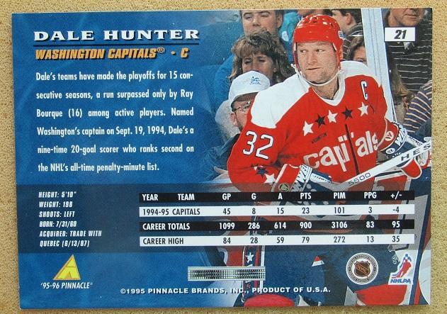 НХЛ Дейл Хантер Вашингтон Кэпиталз № 21 1
