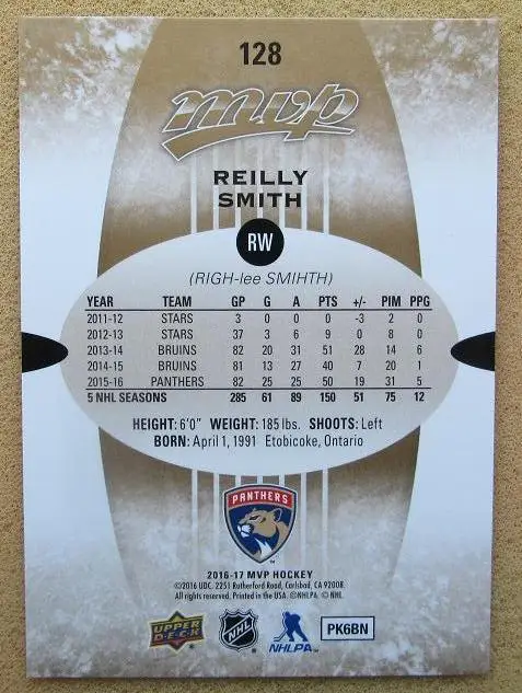 НХЛ Райлли Смит Флорида Пантерз № 128 1