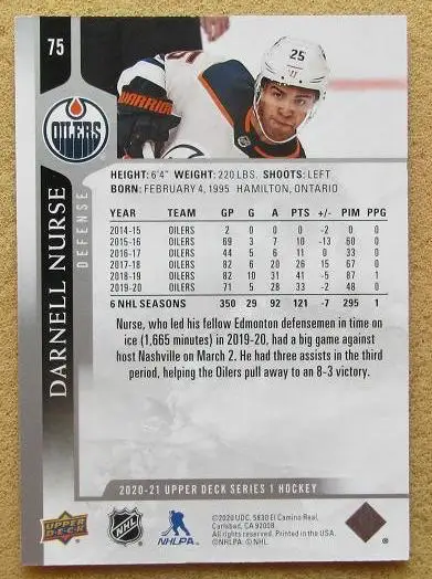 НХЛ Дарнелл Нёрс Эдмонтон Ойлерз № 75 1