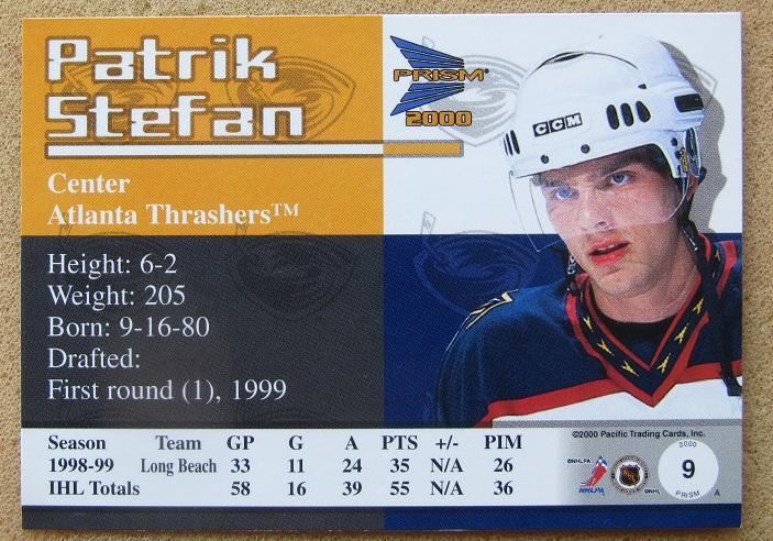 НХЛ Патрик Штефан Атланта Трэйшерз № 9 1