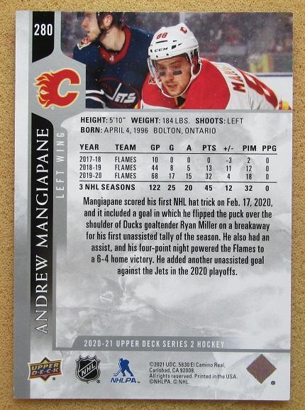 НХЛ Эндрю Манджапане Калгари Флэймз № 280 1
