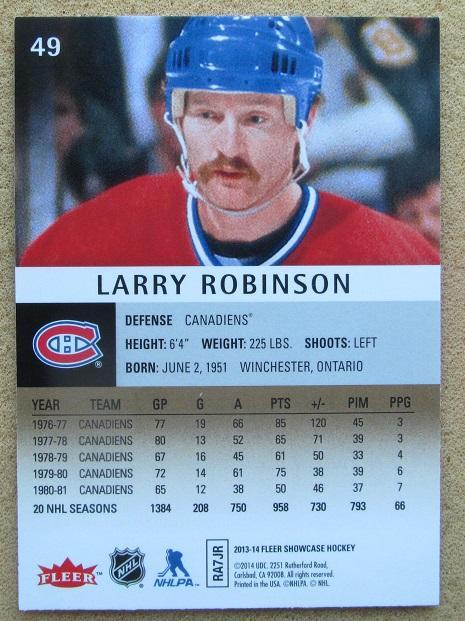 НХЛ Ларри Робинсон Монреаль Канадиенс № 49 1