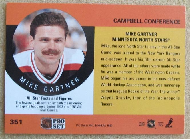 НХЛ Майк Гартнер Миннесота Норт Старз № 351 1