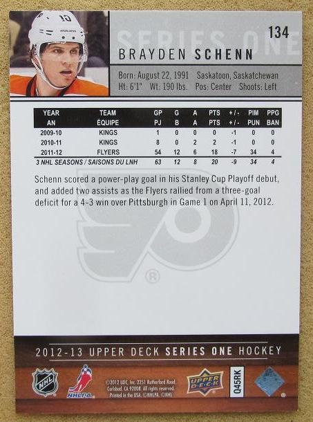 НХЛ Брэйден Шенн Филадельфия Флайерз № 134 1